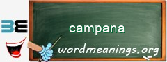 WordMeaning blackboard for campana